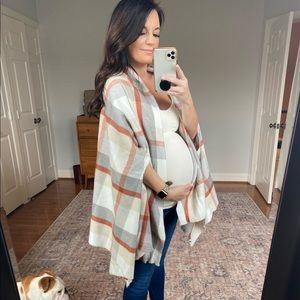 Women's Plaid Wrap Jacket - A New Day™ Cream One Size
